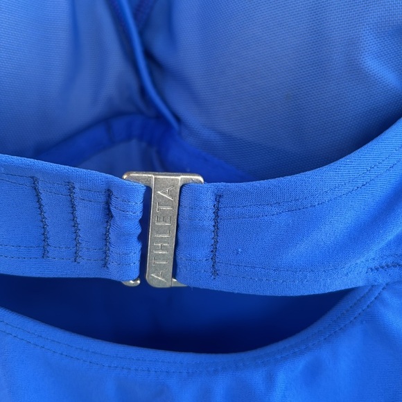 EUC ATHLETA Tara Halter Tankini Halter Top 32D/32DDT Blue - Picture 5 of 6